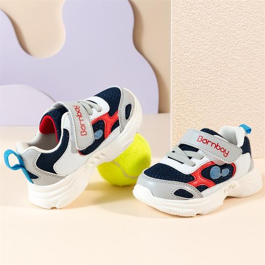 贝贝怡童鞋春秋男女童透气休闲鞋时尚撞色魔术贴宝宝鞋儿童运动鞋 商品图1