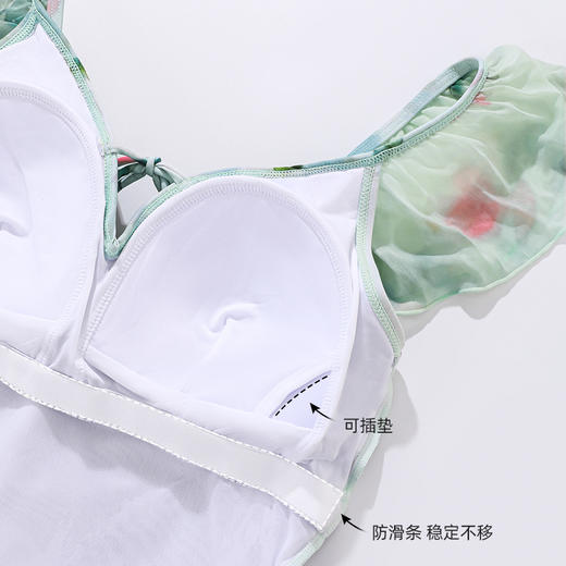 【商场同款】熳洁儿 女士泳衣连体五角泳衣性感V领带纱巾24206308 商品图3