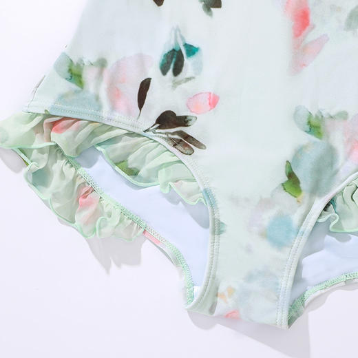 【商场同款】熳洁儿 女士泳衣连体五角泳衣性感V领带纱巾24206308 商品图4