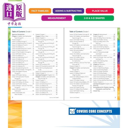 【中商原版】Spectrum Math Workbook Grade 1 2024新版光谱练习册 数学系列 一年级 商品图3