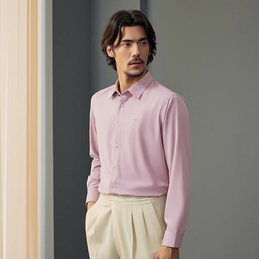 【婚庆系列】柒牌男士长袖衬衫2024秋季新款绣花烫钻新郎婚宴衬衣	127A70850 商品图1