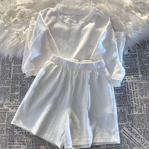 【青春的感觉❗️休闲运动套装】夏季新款，棉质面料 柔软舒适透气，亲肤不扎肉，多巴胺色系 百搭显活力❗️休闲运动套装女百搭宽松时尚外穿短袖短裤两件套开学季Y 商品图11