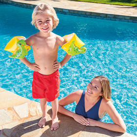 *【专属儿童的游泳臂圈】INTEX立体恐龙 儿童加厚游泳臂圈 宝宝充气水袖游泳辅助 适合3-6岁