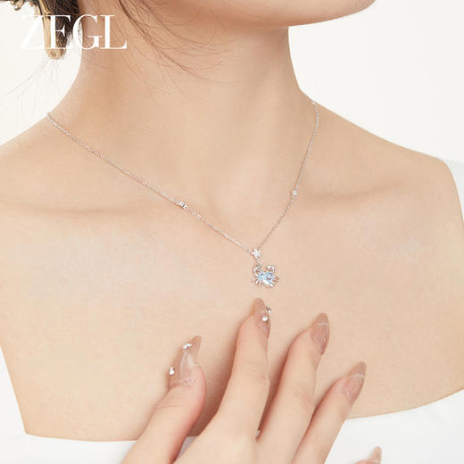 ZEGL设计师海洋系列海星小螃蟹925纯银项链女款2024新款夏天配饰 商品图3