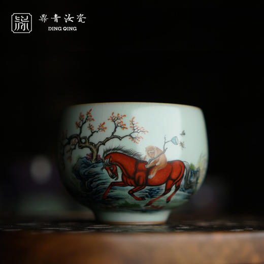 问鼎鼎青精工款华容杯（马上封猴） 商品图0