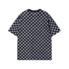 T1510夏季新款时尚黑白棋格印花男士短袖潮流宽松休闲上衣小众复古T恤 商品缩略图2