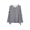 绽放旅行女装488朵【黑白灰系列】黑白条纹宽松落肩九分袖小衫 商品缩略图4