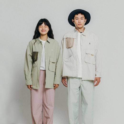 【品牌直发】ACMEITEM爱棵米户外情侣休闲衬衫防泼水撞色口袋长袖衬衫外套男女GAF3030887E 商品图3