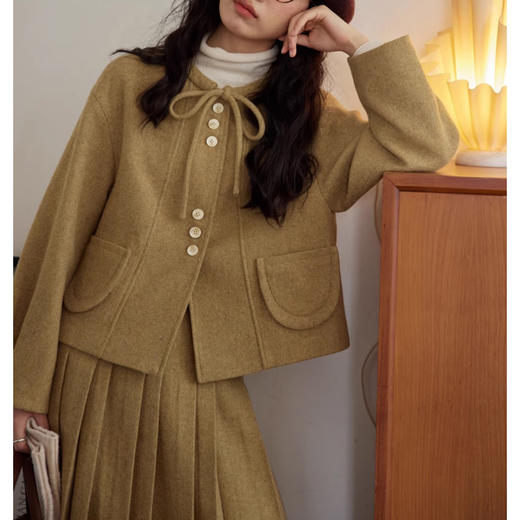 裁缝学苑AS303毛呢套装纸样女装新款法式圆领百褶半裙两件套样板 商品图4