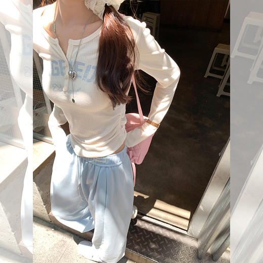 <曾小咸推荐>微信粉丝秒杀专场 仅此今天 活动结束下架【解锁甜酷】2色字母印花打底衫 日常119.99/件 立减60 秒杀59.99/件！！ 商品图4