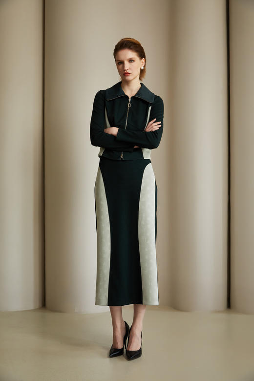 SAFICOO 时尚休闲 显高显瘦 拼接设计式半裙 商品图0