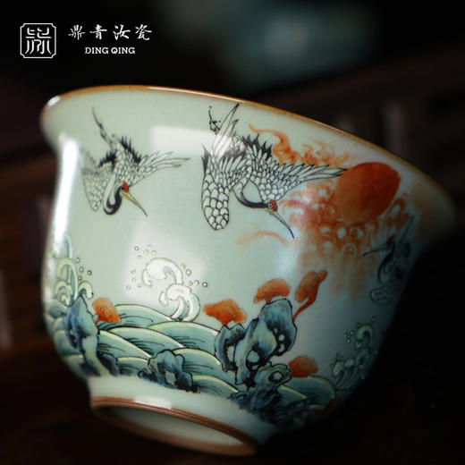 问鼎鼎青系列澜清盖碗（六鹤同春）（缺货） 商品图1