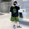 【潮酷帅气两件套】男女宝宝韩版夏季套装儿童夏季新款字母圆领短袖上衣下裤两件套 商品缩略图3