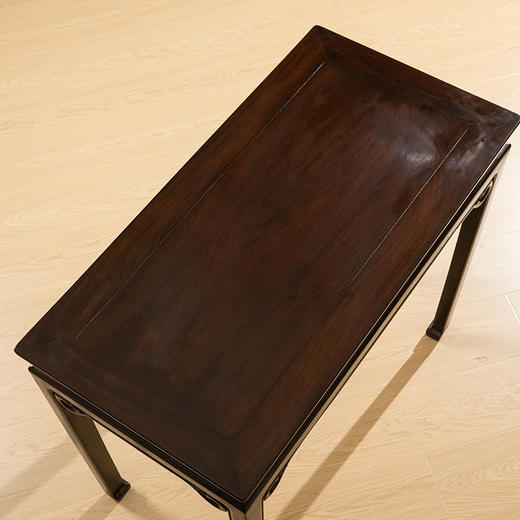 清 红木束腰马蹄腿旋纹罗锅枨半桌 商品图2