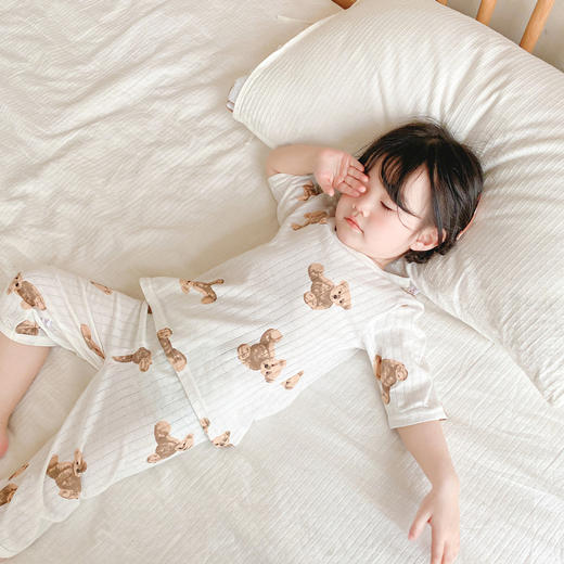 【多色可选！】夏季新款儿童呼吸棉套装a类纯棉家居服男可爱透气女童七分袖睡衣 商品图2