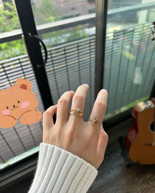 现货 THS 7.27-无 驴家 新款字母老花三合一戒指 CU1216 商品图1