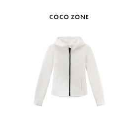 COCO ZONE "瑜伽系列"早春休闲拉链长袖纯色连帽上衣24Y1013