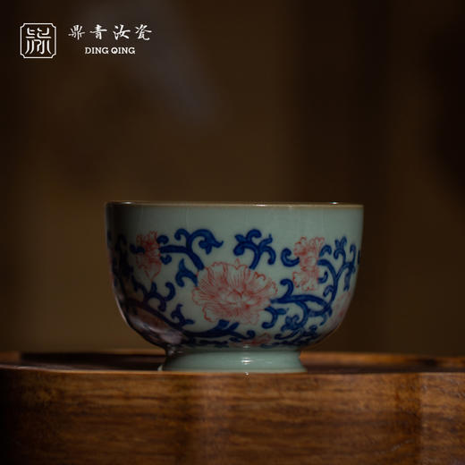 问鼎鼎青青花楚遥杯（缠枝红莲）（缺货） 商品图0
