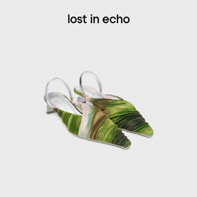 [捡漏价]lost in echo2024夏季新款度假气质印花小尖头高跟鞋猫跟单鞋女