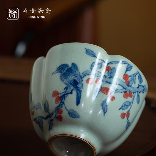 问鼎鼎青青花报春杯（红果枝鸟）(缺货) 商品图1