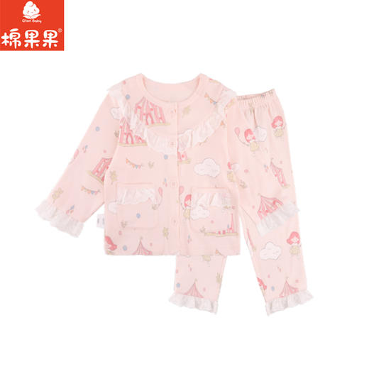 棉果果秋季新品内衣有机棉纱5A抗菌女童90-130码对开套装M321304424504 商品图1