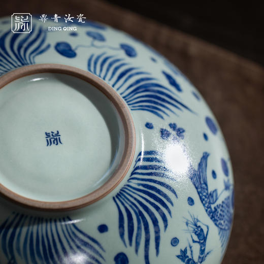 问鼎鼎青青花大锥形水洗（鱼藻纹）（缺货） 商品图1