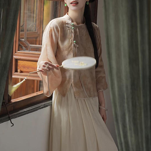 裁缝学苑AQ329新中式国风小衫纸样女装斜门襟七分袖衬衫上衣样板 商品图5