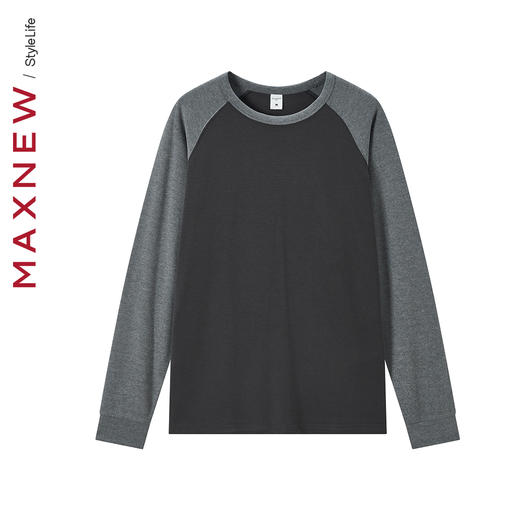 【家居】拼色插肩袖长袖T恤1N3417103 商品图1