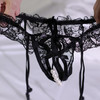 情趣内衣开裆免脱两件套装半透性感蕾丝吊带黑丝袜珍珠按摩丁字裤 商品缩略图8