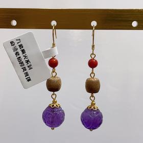 奇楠紫焰吟风耳环