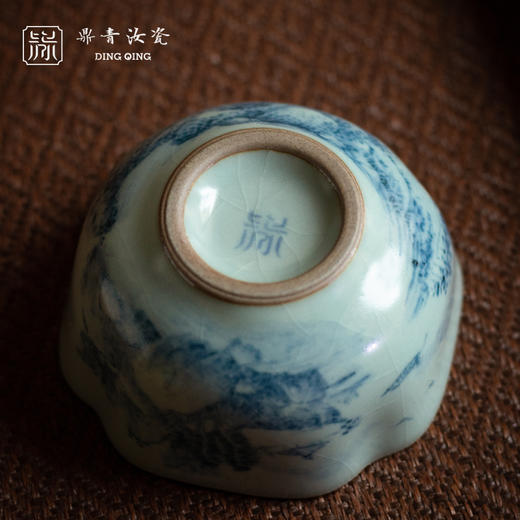 问鼎鼎青青花菱式方杯（度幽）（缺货） 商品图3
