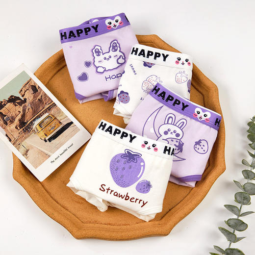 【超值4条装！】女童平角内裤纯棉A类中大童学生内裤2-18岁少女四角短裤 商品图2