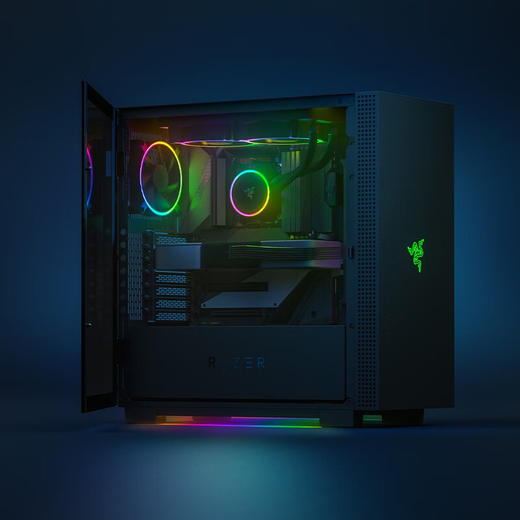 Razer\雷蛇迅镖幻彩RGB台式机DIY配件电脑机箱散热风扇LED灯效支持PWM风扇控制器 三风扇装 商品图1