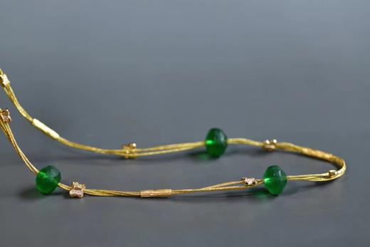 捷克绿琉璃金管长项链 商品图2