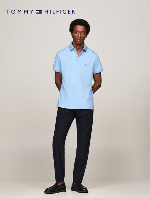TOMMY 短袖POLO衫男  MW35612-C1Z 天蓝色. 商品图1