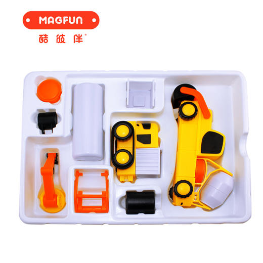 【5辆=100辆 拼出孩子的专属小工地】Magfun酷彼伴工程车积木 工程车 军事车 激发孩子创造力积木礼盒 商品图12