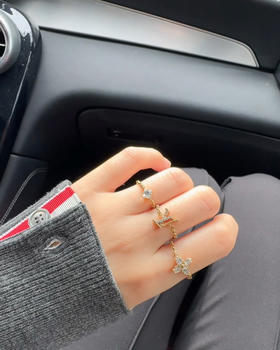 现货 THS 7.27-无 驴家 新款字母老花三合一戒指 CU1216