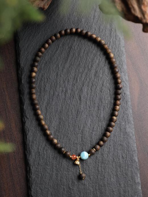 海蓝宝奇楠双圈手链天然沉香创意首饰 商品图2