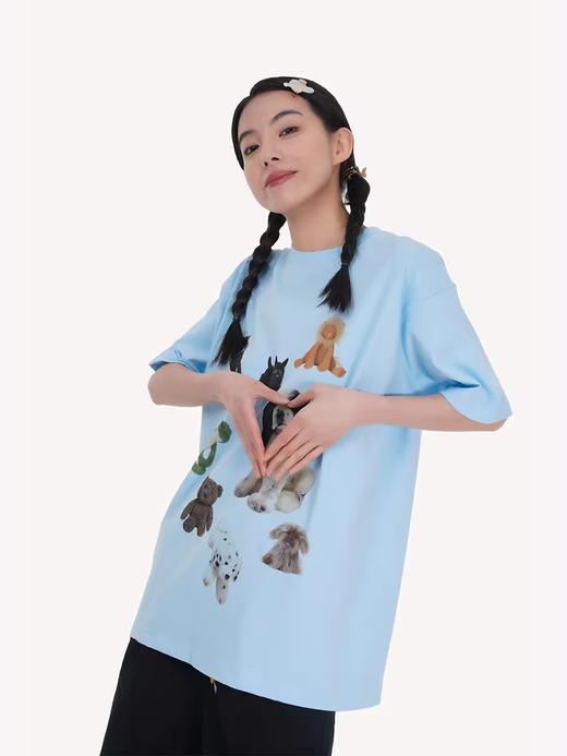 MOOD LIKE ME/MTX2363/毛绒玩具拼贴 圆领短袖T恤 商品图3