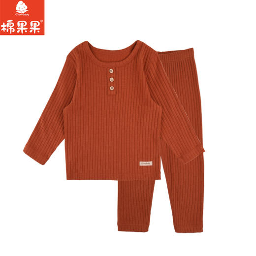 棉果果秋季新品男童女童内衣有机棉纱5A抗菌80-130码套头套装M301302224516 商品图0
