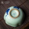 问鼎鼎青青花菱式方杯（蕉叶孔雀）（缺货） 商品缩略图3