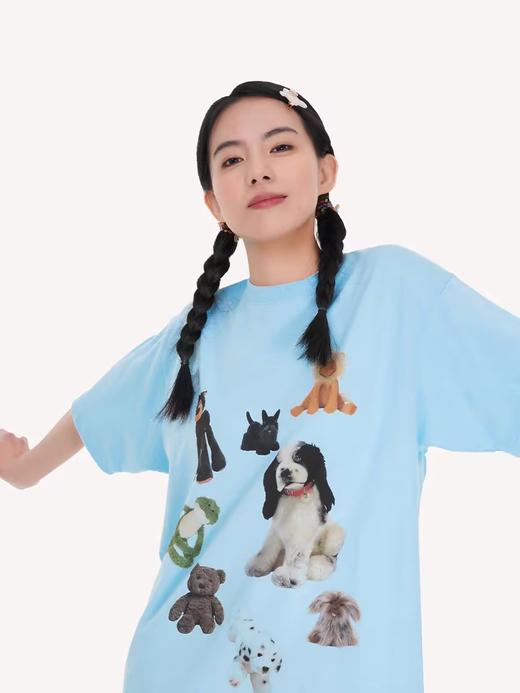 MOOD LIKE ME/MTX2363/毛绒玩具拼贴 圆领短袖T恤 商品图2