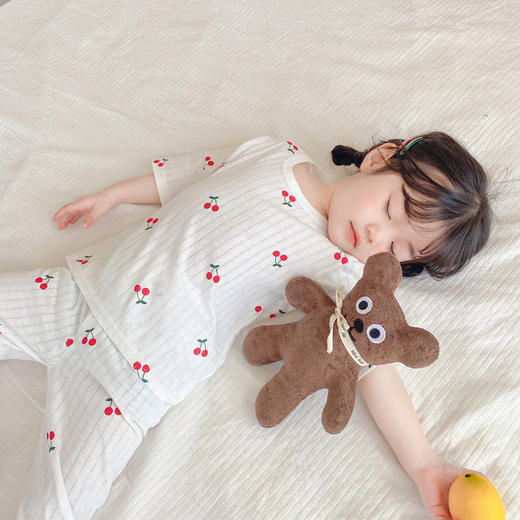 【多色可选！】夏季新款儿童呼吸棉套装a类纯棉家居服男可爱透气女童七分袖睡衣 商品图1