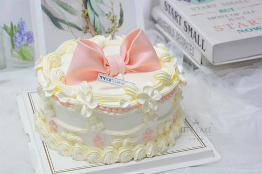 少女的心愿 （粉色/蓝色）复古温柔又浪漫的蝴蝶结蛋糕 纯动物奶油 商品图2