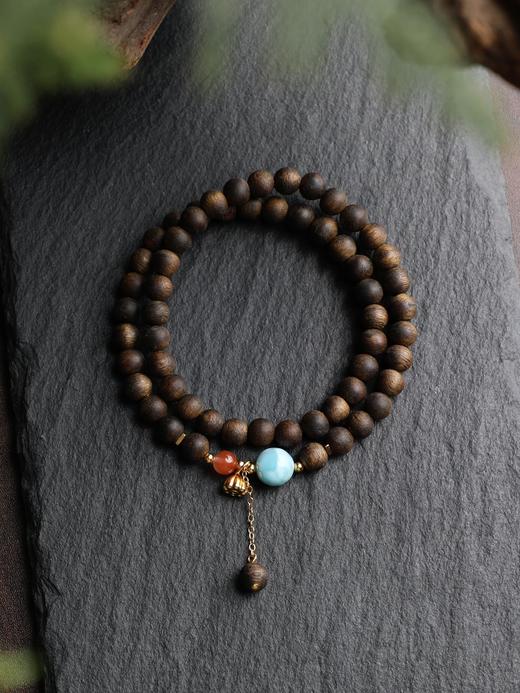 海蓝宝奇楠双圈手链天然沉香创意首饰 商品图1