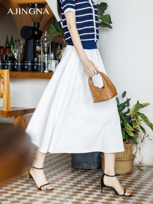 【商场同款】阿菁娜2024夏季新款简约A摆宽松半身裙A30X113029 商品图1