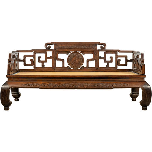 清 红木攒接拐子纹松鹿同春罗汉床 商品图5