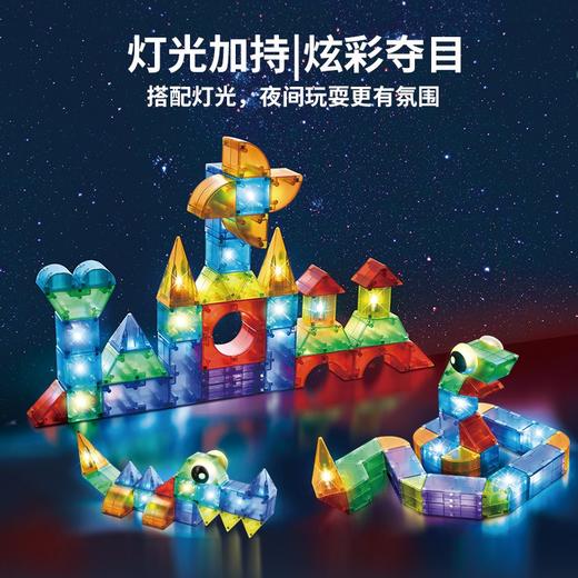 【0基础玩出立体思维 磁力发光积木】Magfun酷彼伴磁力积木 儿童百变磁力模块 可搭建数百种立体造型 高透强磁 培养孩子空间认知 探索光影的神奇 商品图2