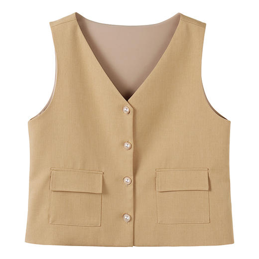 奢姿大码女装2024年夏季新款气质V领马夹胖妹妹时尚百搭时尚外套9942991275B 商品图4