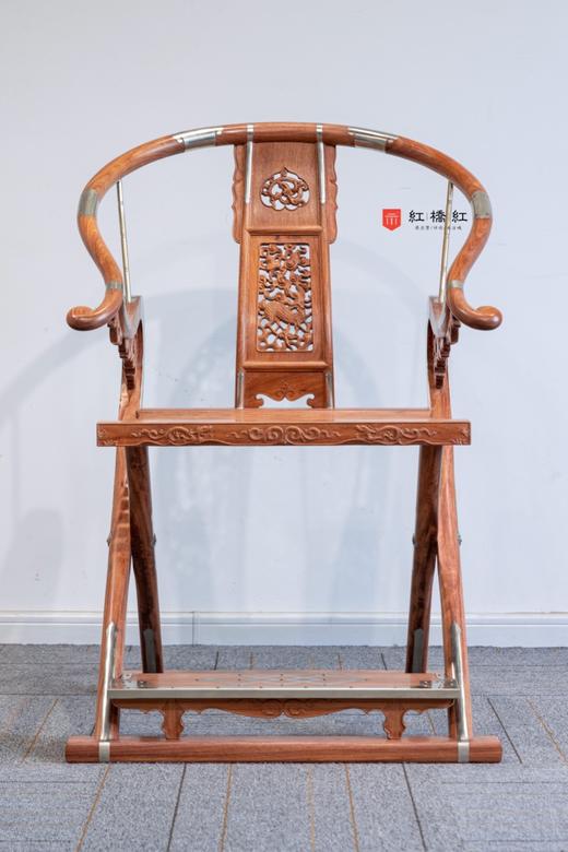 红桥红  家具严选  缅甸花梨（大果紫檀）/大红酸枝【木面 王款 麒麟纹交椅】 商品图2